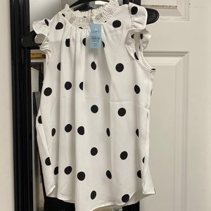 Loft  polka dot blouse xxsp nwt